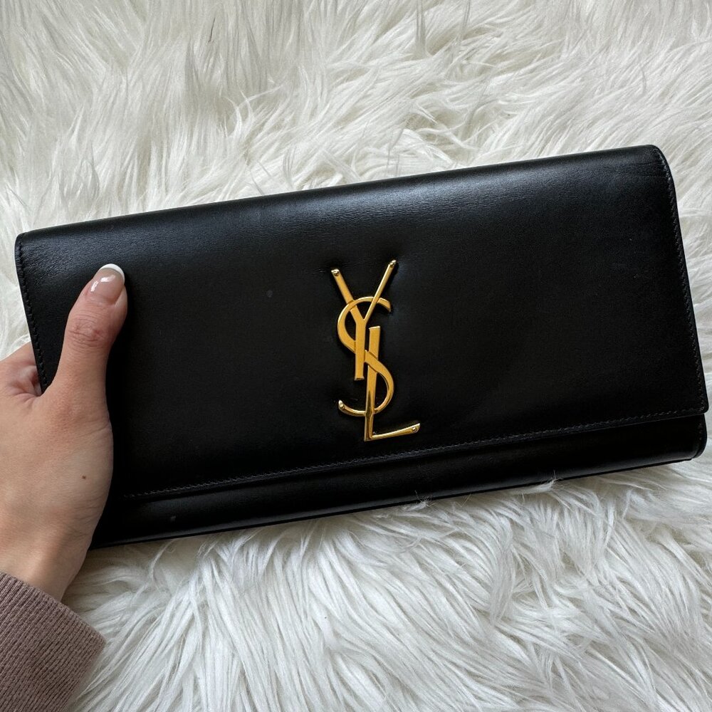 SAINT LAURENT™ KATE CLUTCH IN SOFT LEATHER
